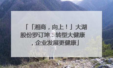 「湘商，向上！」大湖股份罗订坤：转型大健康，企业发展更健康