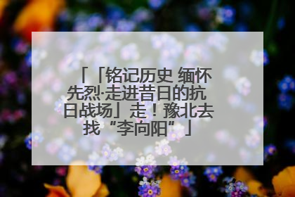 「铭记历史 缅怀先烈·走进昔日的抗日战场」走！豫北去找“李向阳”