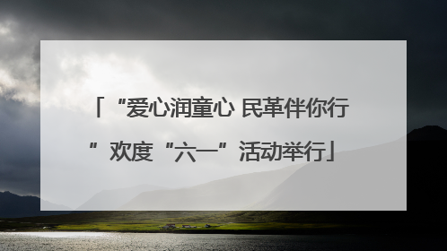 “爱心润童心 民革伴你行”欢度“六一”活动举行