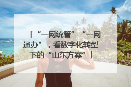 “一网统管”“一网通办”，看数字化转型下的“山东方案”