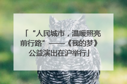 “人民城市，温暖照亮前行路”——《我的梦》公益演出在沪举行