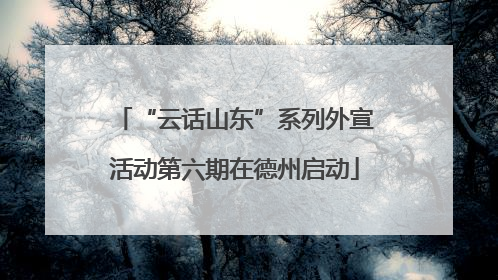 “云话山东”系列外宣活动第六期在德州启动