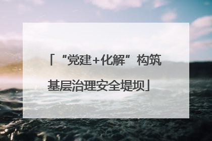 “党建+化解”构筑基层治理安全堤坝