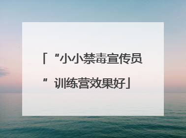 “小小禁毒宣传员”训练营效果好