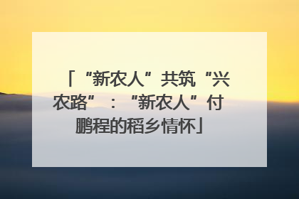 “新农人”共筑“兴农路”：“新农人”付鹏程的稻乡情怀