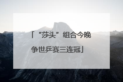 “莎头”组合今晚争世乒赛三连冠