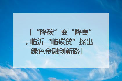 “降碳”变“降息”，临沂“临碳贷”探出绿色金融创新路