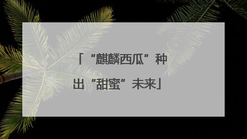 “麒麟西瓜”种出“甜蜜”未来