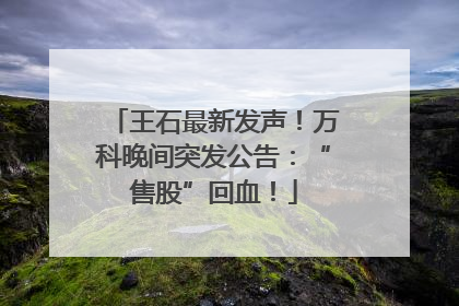 王石最新发声！万科晚间突发公告：“售股”回血！