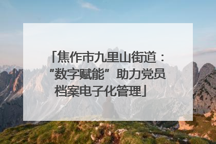 焦作市九里山街道：“数字赋能”助力党员档案电子化管理