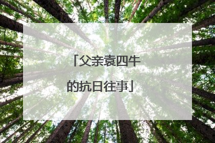 父亲袁四牛的抗日往事