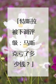 特斯拉被下调评级：马斯克亏了多少钱？