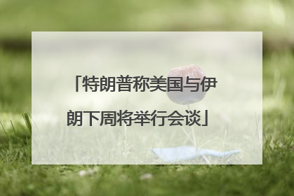 特朗普称美国与伊朗下周将举行会谈