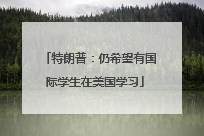 特朗普：仍希望有国际学生在美国学习