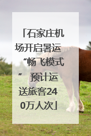 石家庄机场开启暑运“畅飞模式” 预计运送旅客240万人次