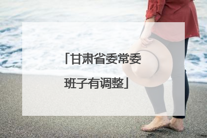甘肃省委常委班子有调整