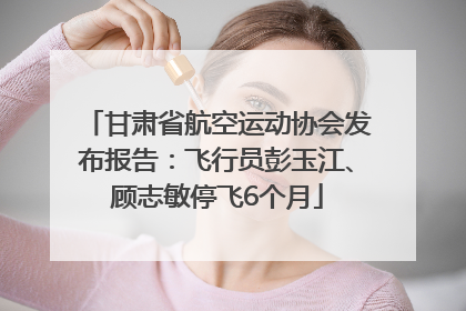 甘肃省航空运动协会发布报告：飞行员彭玉江、顾志敏停飞6个月
