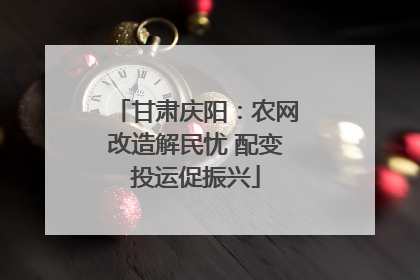 甘肃庆阳：农网改造解民忧 配变投运促振兴