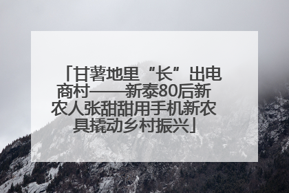 甘薯地里“长”出电商村——新泰80后新农人张甜甜用手机新农具撬动乡村振兴