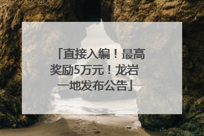 直接入编！最高奖励5万元！龙岩一地发布公告