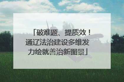 破难题、提质效！通辽法治建设多维发力绘就善治新图景