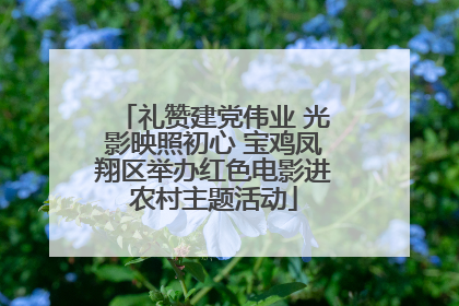 礼赞建党伟业 光影映照初心 宝鸡凤翔区举办红色电影进农村主题活动