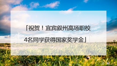 祝贺！宜宾叙州高场职校4名同学获得国家奖学金