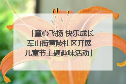 童心飞扬 快乐成长 军山街黄陵社区开展儿童节主题趣味活动
