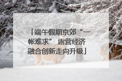 端午假期京郊“一帐难求” 露营经济融合创新走向升级