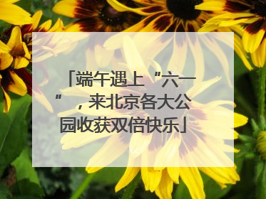 端午遇上“六一”，来北京各大公园收获双倍快乐