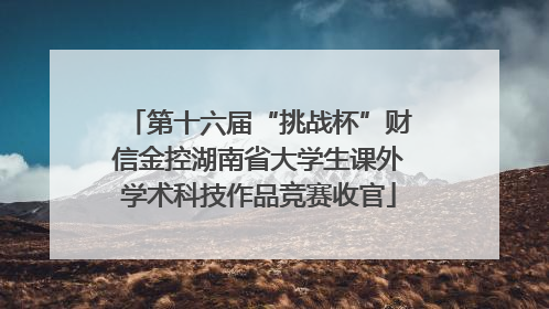 第十六届“挑战杯”财信金控湖南省大学生课外学术科技作品竞赛收官