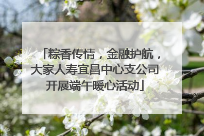 粽香传情，金融护航，大家人寿宜昌中心支公司开展端午暖心活动