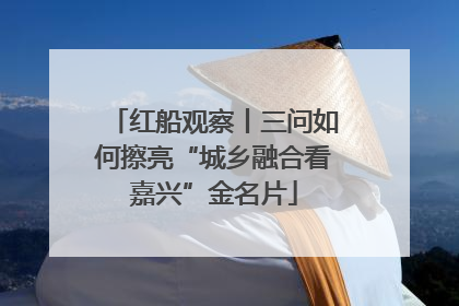 红船观察丨三问如何擦亮“城乡融合看嘉兴”金名片