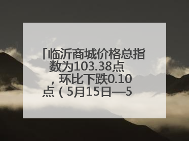 临沂商城价格总指数为103.38点，环比下跌0.10点（5月15日—5月21日）