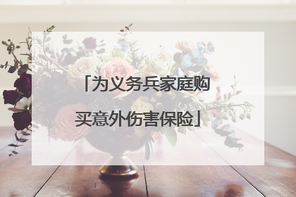 为义务兵家庭购买意外伤害保险