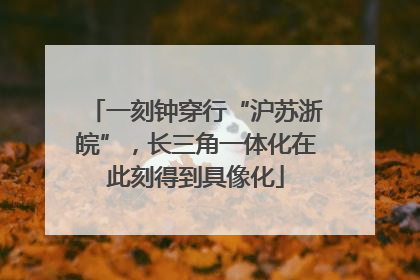 一刻钟穿行“沪苏浙皖”，长三角一体化在此刻得到具像化