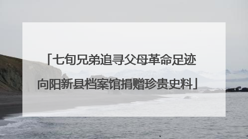 七旬兄弟追寻父母革命足迹 向阳新县档案馆捐赠珍贵史料