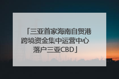 三亚首家海南自贸港跨境资金集中运营中心落户三亚CBD