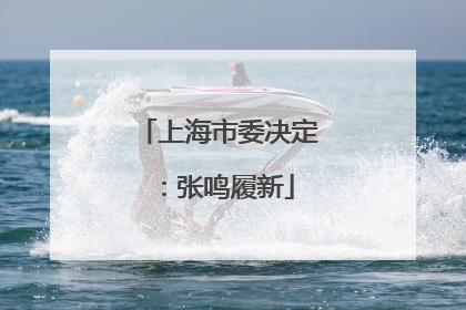上海市委决定：张鸣履新