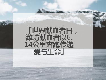 世界献血者日，潍坊献血者以6.14公里奔跑传递爱与生命