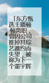 东方甄选主播顿顿离职，曾因公司推掉其综艺邀约而失望，被称为下一个董宇辉