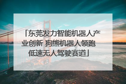 东莞发力智能机器人产业创新 狗熊机器人领跑低速无人驾驶赛道