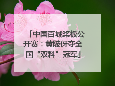 中国百城桨板公开赛：黄陂伢夺全国“双料”冠军
