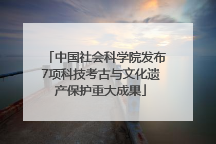 中国社会科学院发布7项科技考古与文化遗产保护重大成果