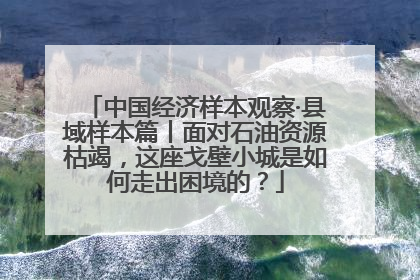 中国经济样本观察·县域样本篇丨面对石油资源枯竭，这座戈壁小城是如何走出困境的？