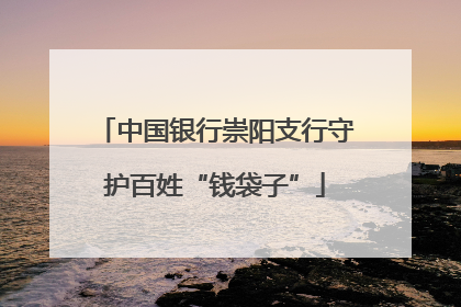 中国银行崇阳支行守护百姓“钱袋子”