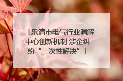 乐清市电气行业调解中心创新机制 涉企纠纷“一次性解决”