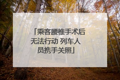 乘客腰椎手术后无法行动 列车人员携手关照