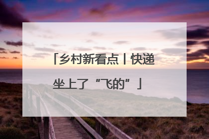 乡村新看点丨快递坐上了“飞的”