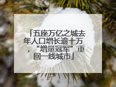 五座万亿之城去年人口增长逾十万，“增量冠军”重回一线城市